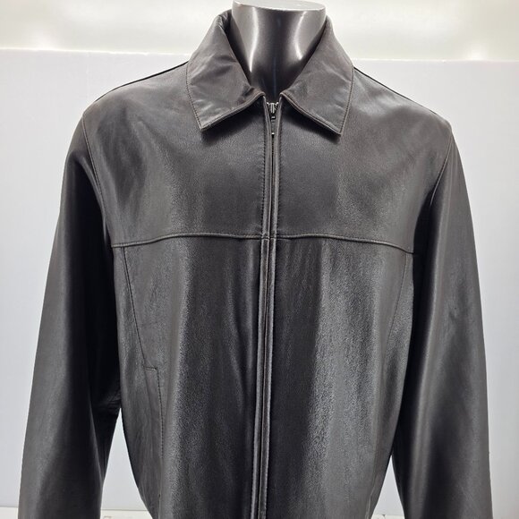 Eddie Bauer BrownLambskin Leather Jacket Drivers CoatMen's Size Large